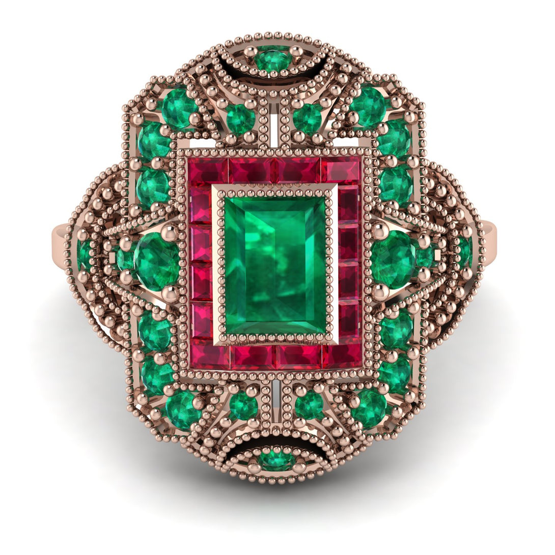 Victorian Gold Ring With Emerald - Janice No. 50