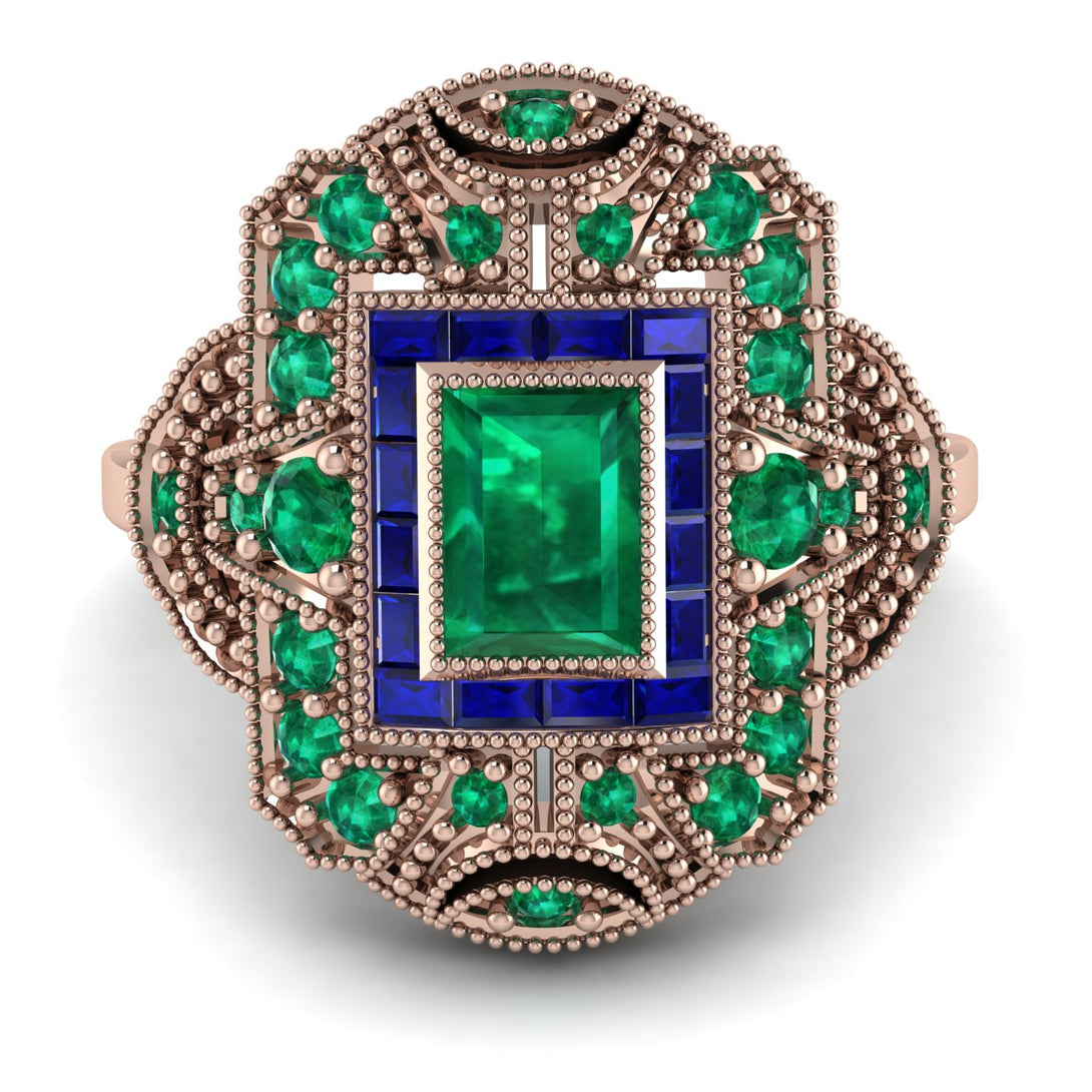 Victorian Gold Ring With Emerald - Janice No. 65