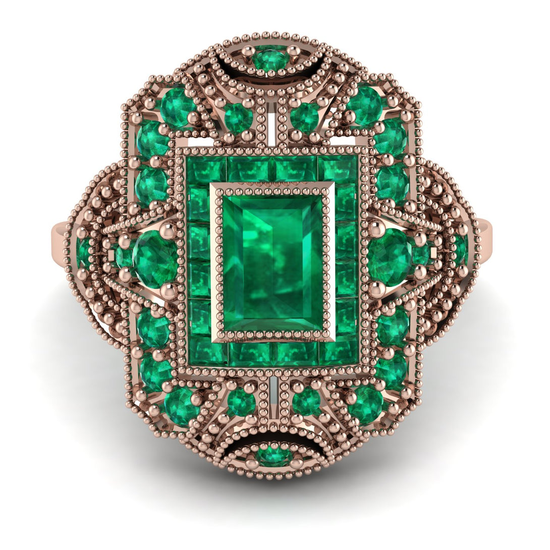 Victorian Gold Ring With Emerald - Janice No. 20