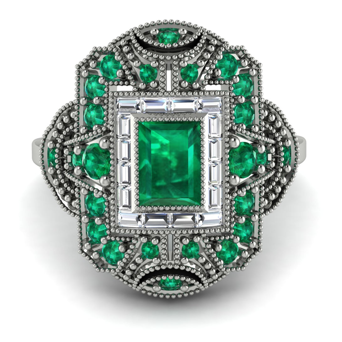 Victorian Gold Ring With Emerald - Janice No. 6