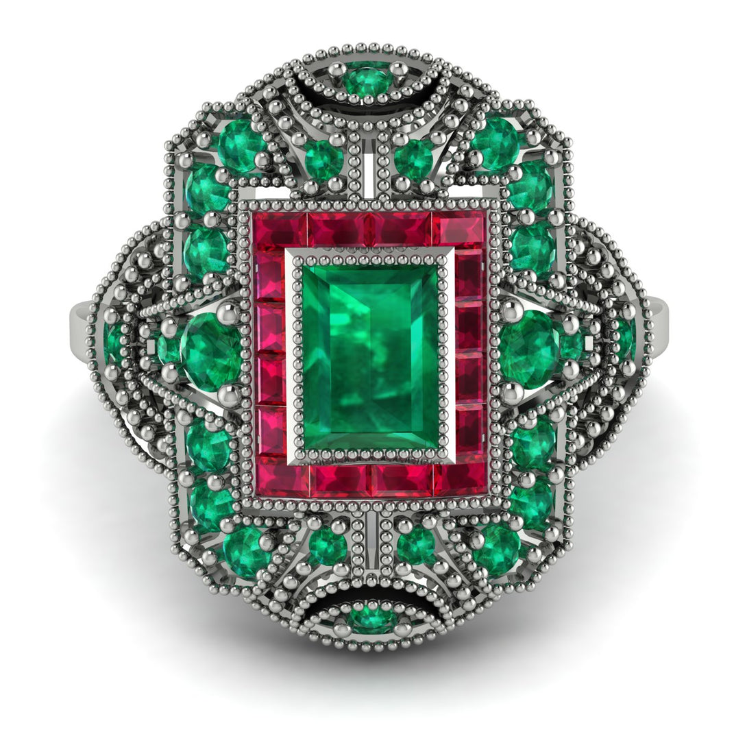 Victorian Gold Ring With Emerald - Janice No. 51