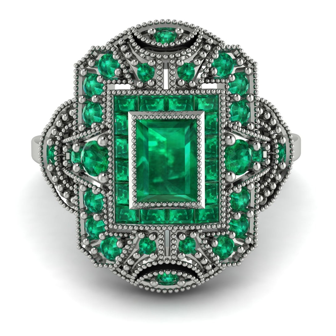 Victorian Gold Ring With Emerald - Janice No. 21