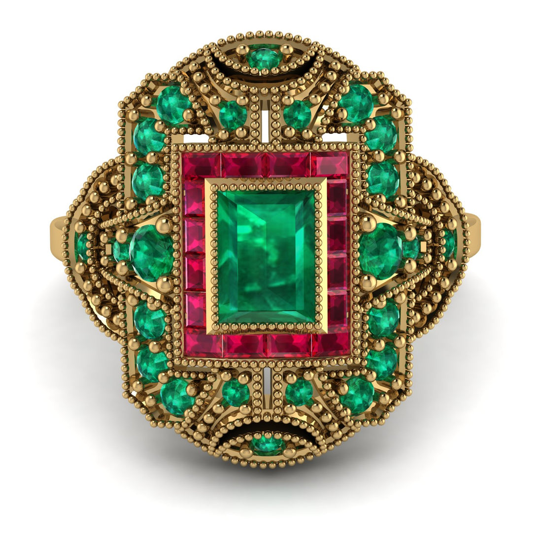Victorian Gold Ring With Emerald - Janice No. 49
