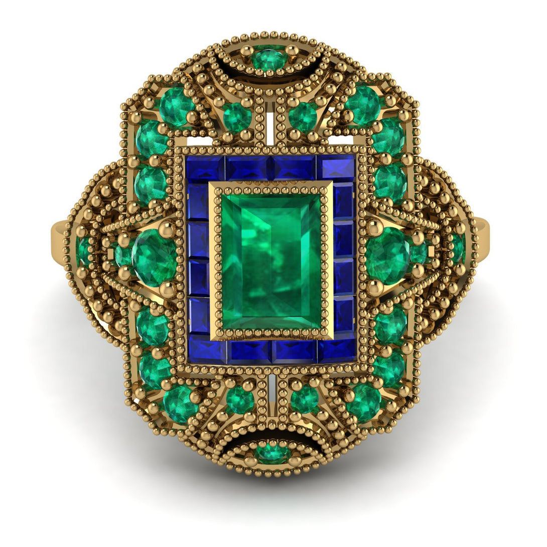 Victorian Gold Ring With Emerald - Janice No. 64