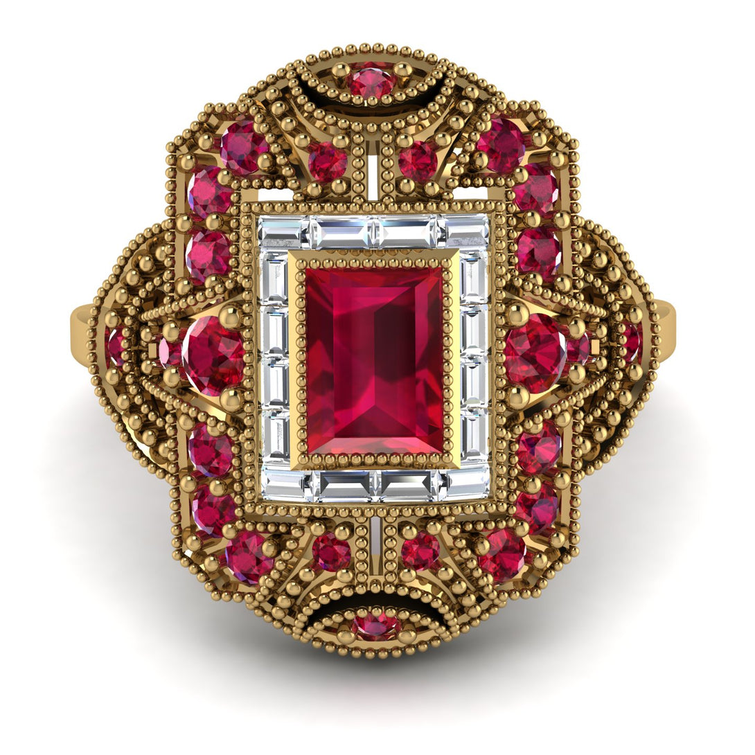 Victorian Gold Ring With Ruby - Janice No. 10
