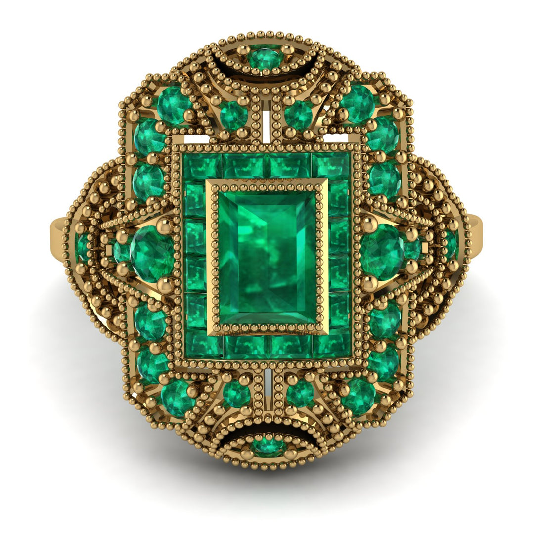 Victorian Gold Ring With Emerald - Janice No. 19