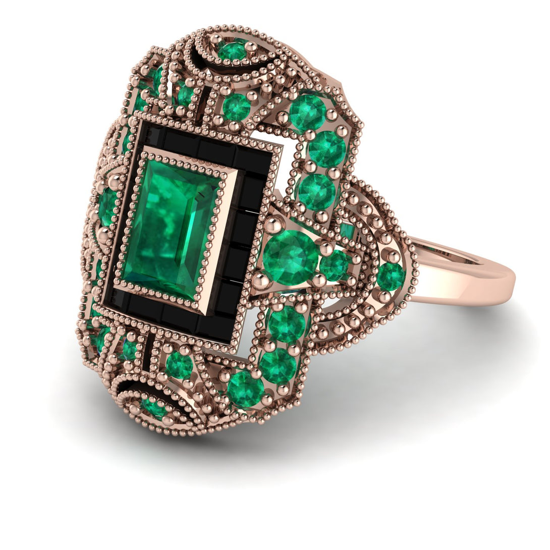 Victorian Gold Ring With Emerald - Janice No. 35