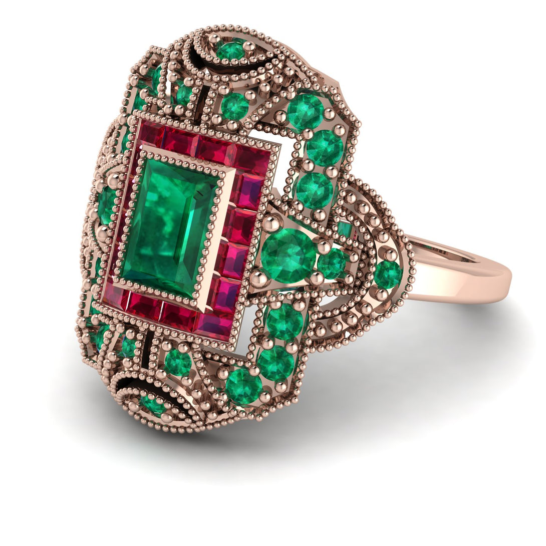 Victorian Gold Ring With Emerald - Janice No. 50