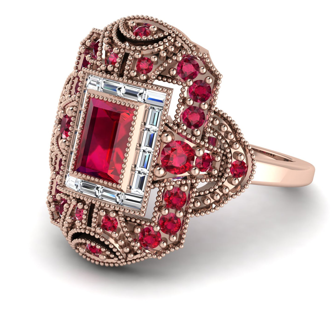 Victorian Gold Ring With Ruby - Janice No. 11