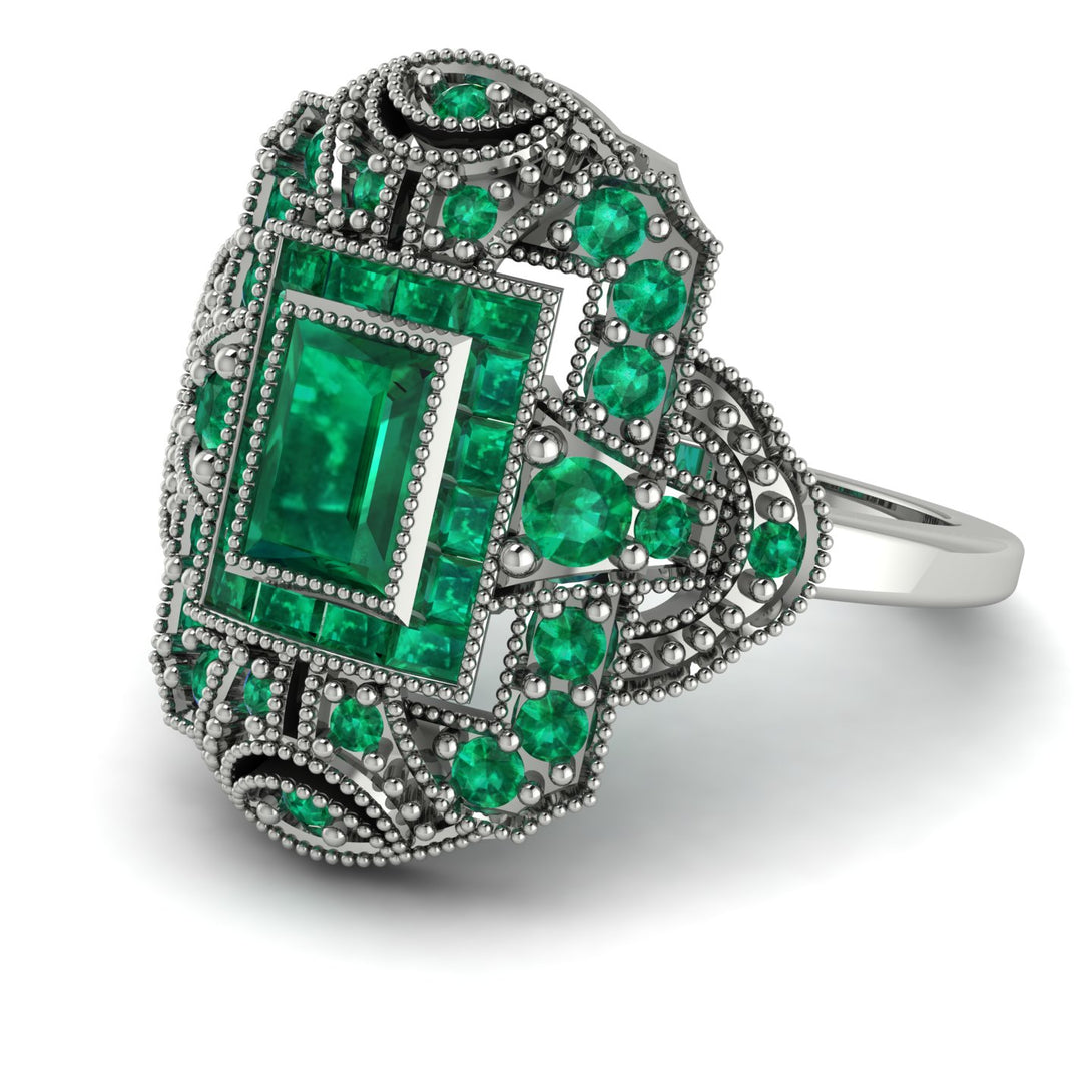 Victorian Gold Ring With Emerald - Janice No. 21