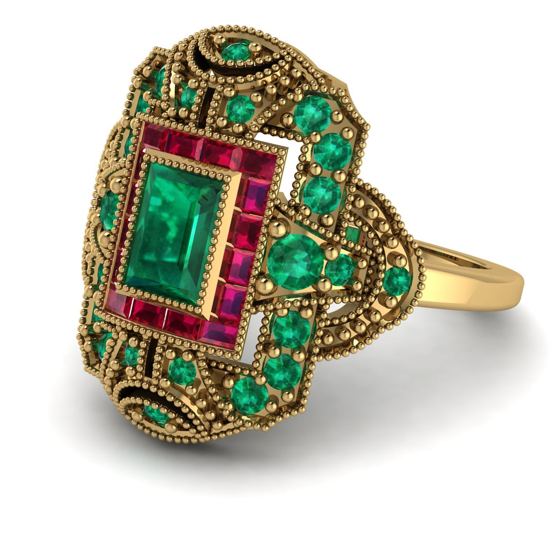 Victorian Gold Ring With Emerald - Janice No. 49