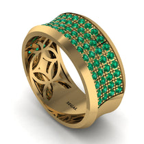 Emerald Filigree Pave Band