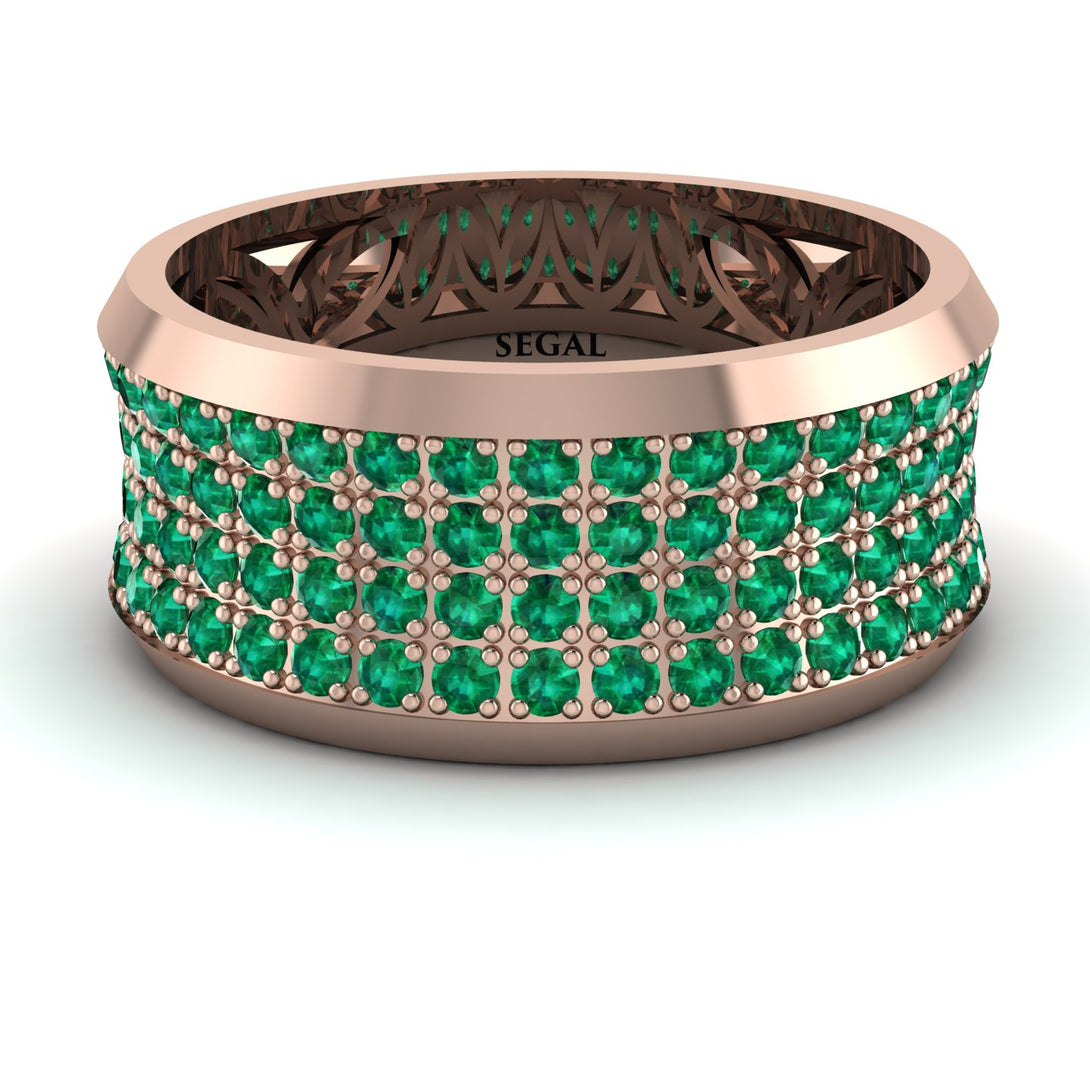 Emerald Filigree Pave Band - Briar No. 5