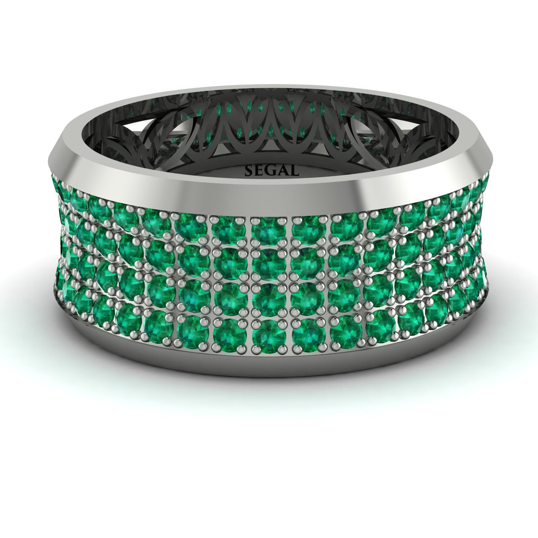 Emerald Filigree Pave Band - Briar No. 6