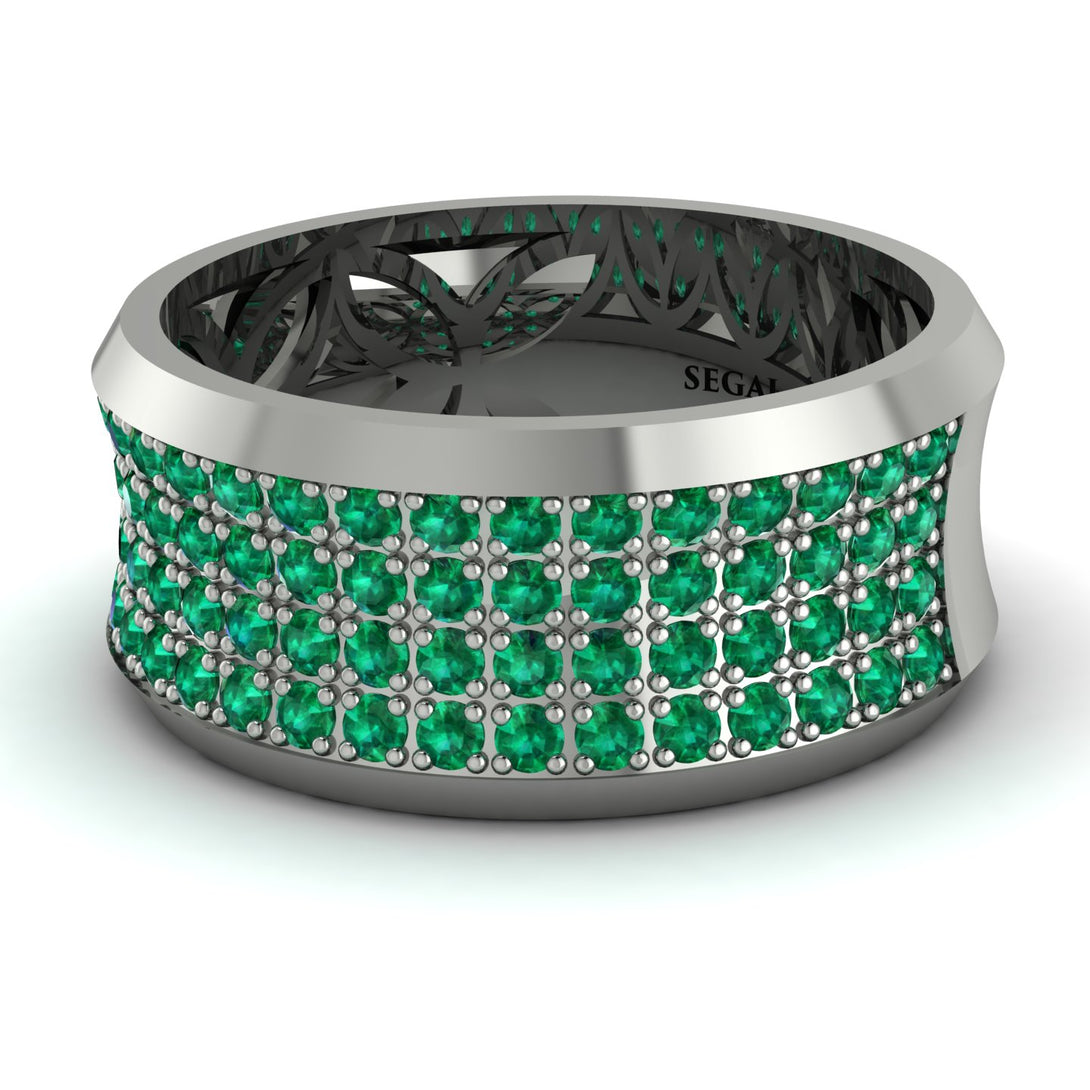 Emerald Filigree Pave Band - Briar No. 6