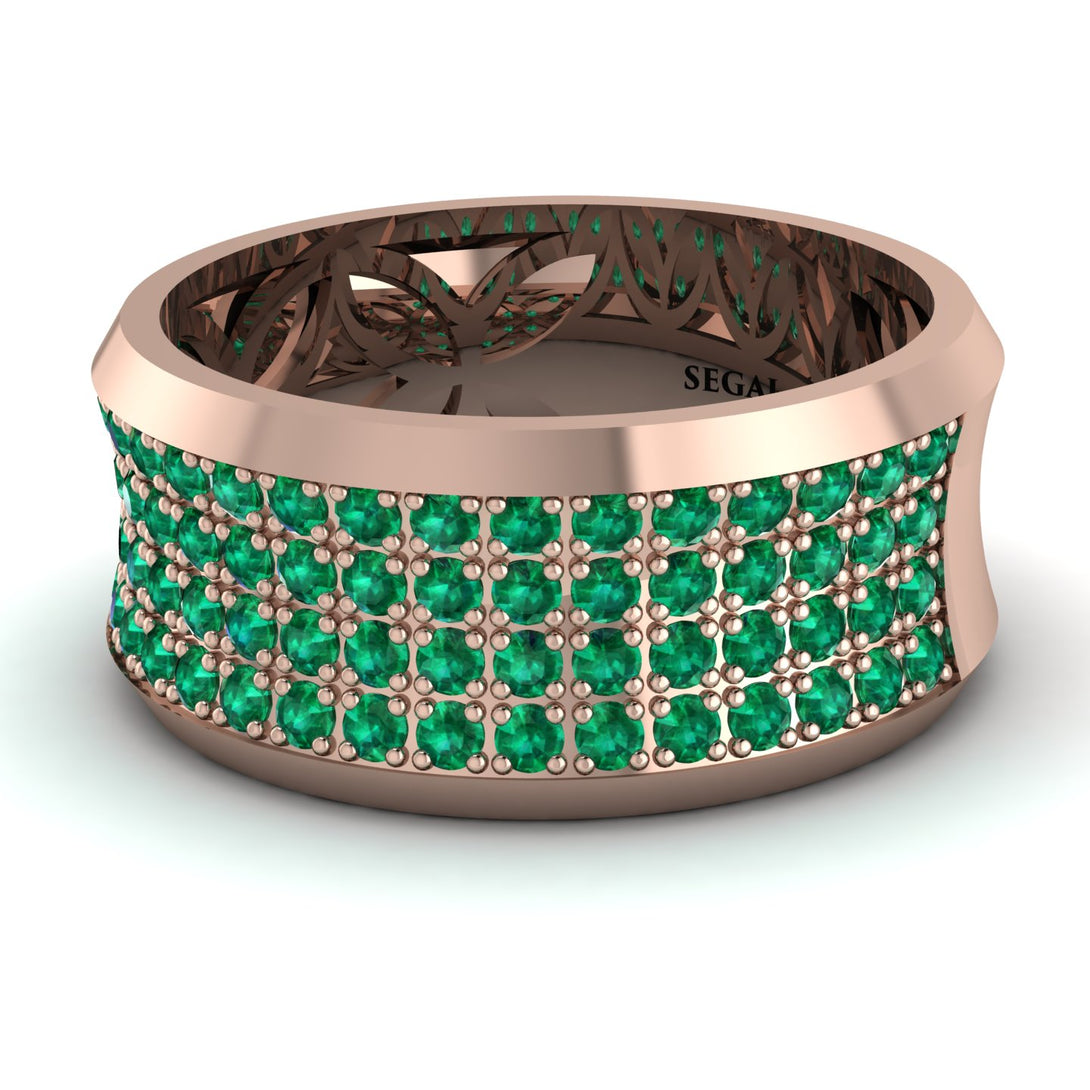 Emerald Filigree Pave Band - Briar No. 5
