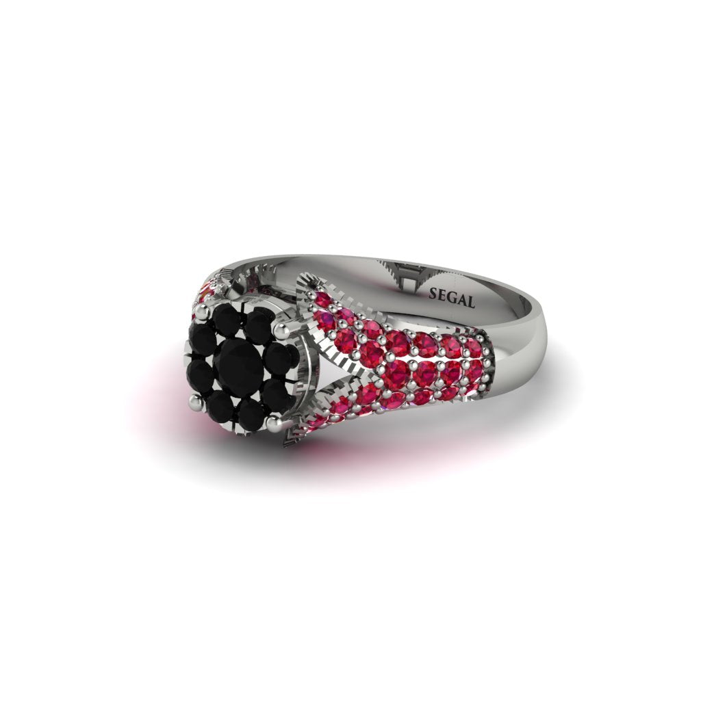 Ruby Floral Cluster Engagement Ring - Penelope No. 54