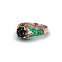Emerald Floral Cluster Engagement Ring - Penelope No. 23 image 1