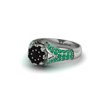 Emerald Floral Cluster Engagement Ring - Penelope No. 24 image 1