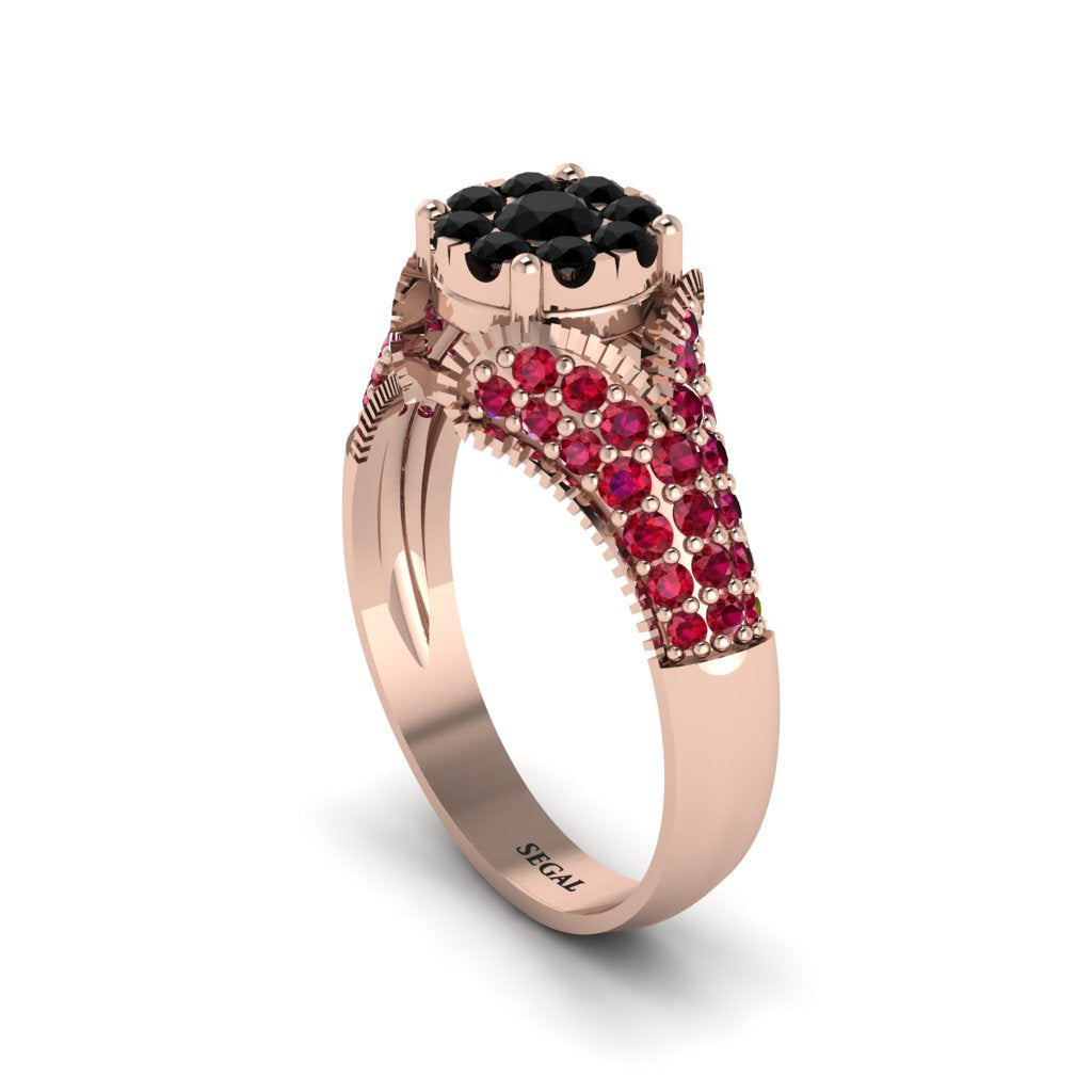 Ruby Floral Cluster Engagement Ring - Penelope No. 53