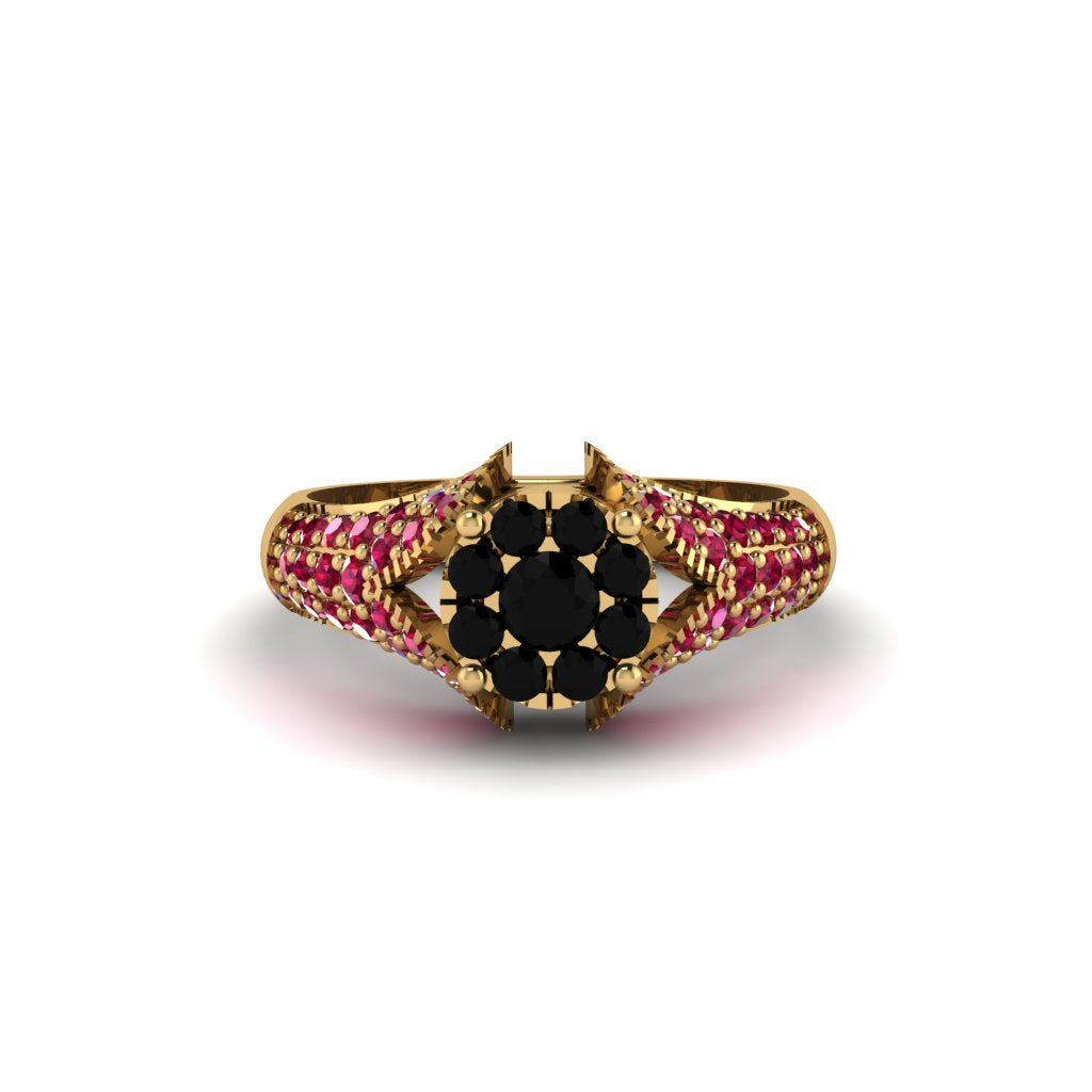 Ruby Floral Cluster Engagement Ring - Penelope No. 52