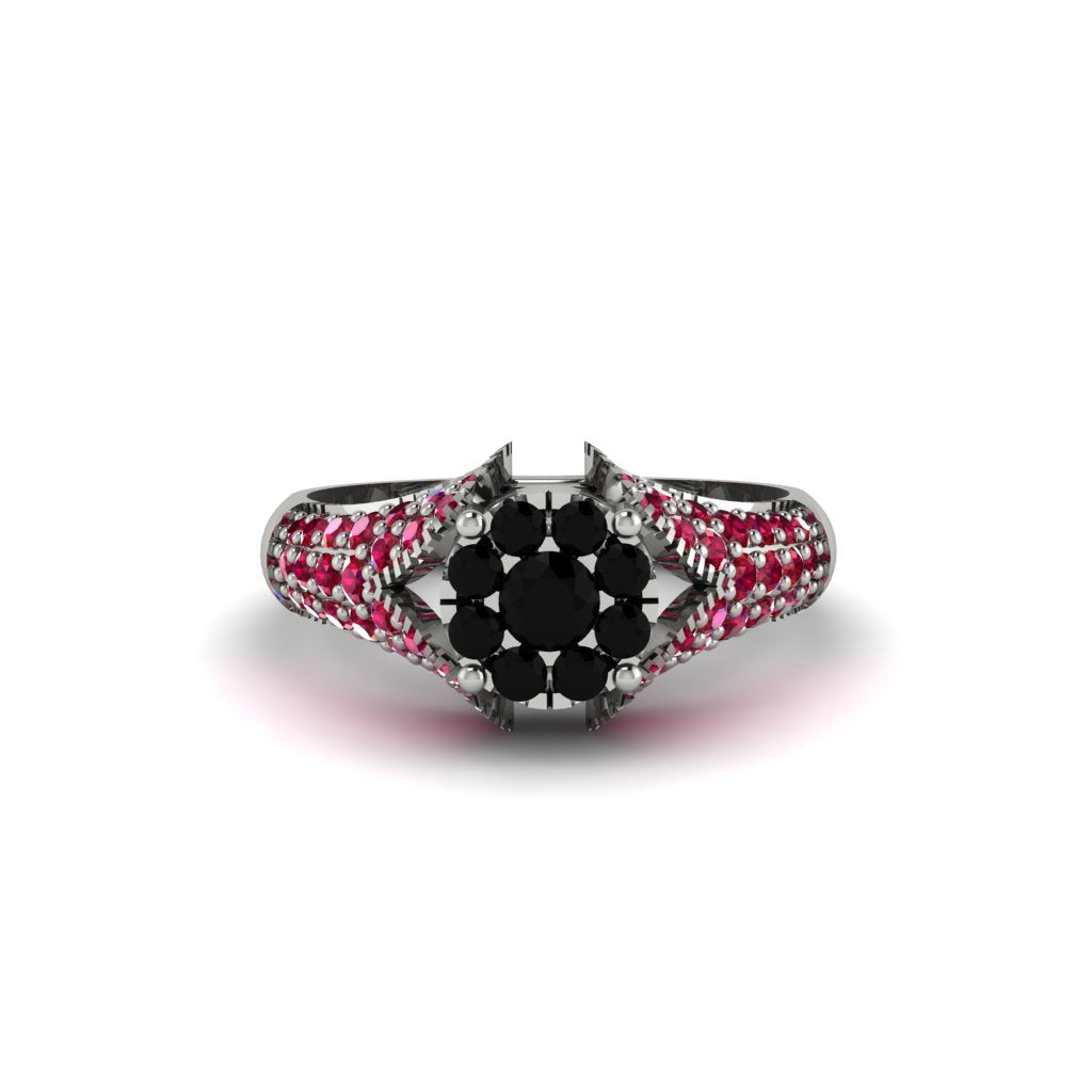 Ruby Floral Cluster Engagement Ring - Penelope No. 54