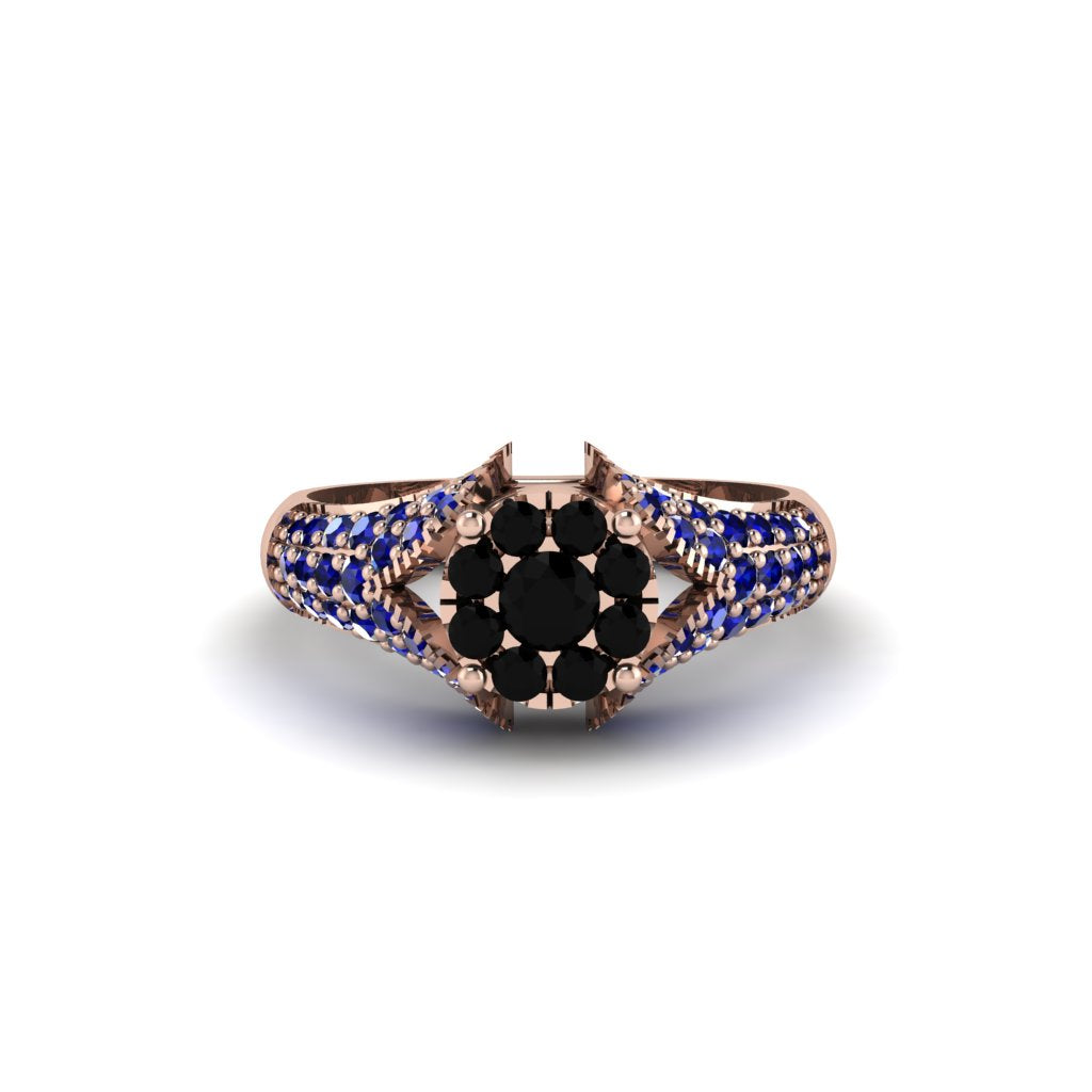 Sapphire Floral Cluster Engagement Ring - Penelope No. 68