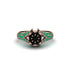 Emerald Floral Cluster Engagement Ring - Penelope No. 23