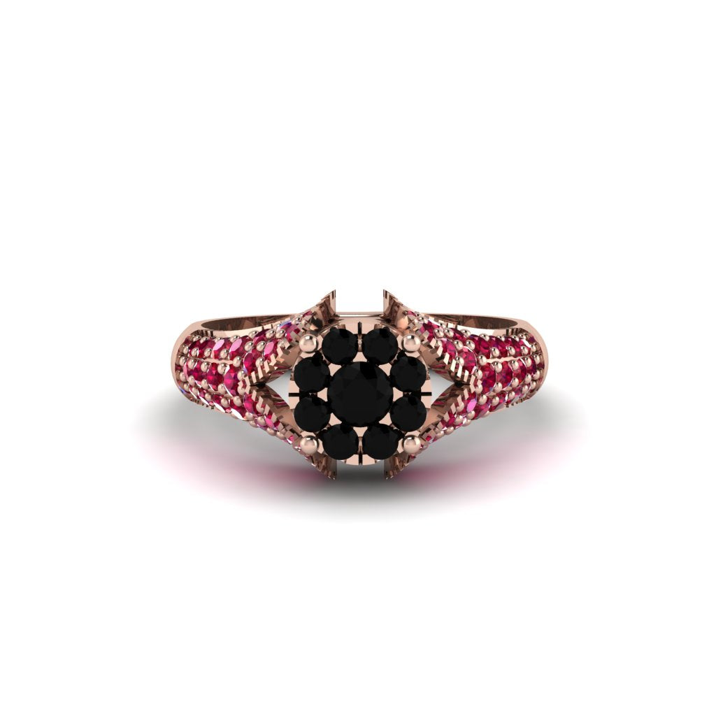 Ruby Floral Cluster Engagement Ring - Penelope No. 53
