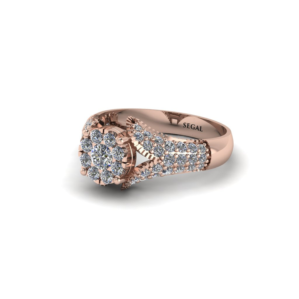 Diamond Floral Cluster Engagement Ring  - Penelope No. 2