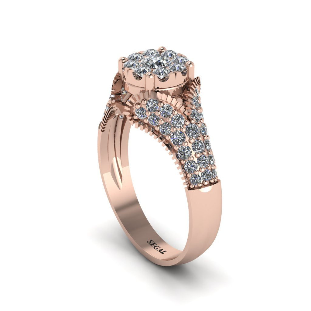 Diamond Floral Cluster Engagement Ring  - Penelope No. 2