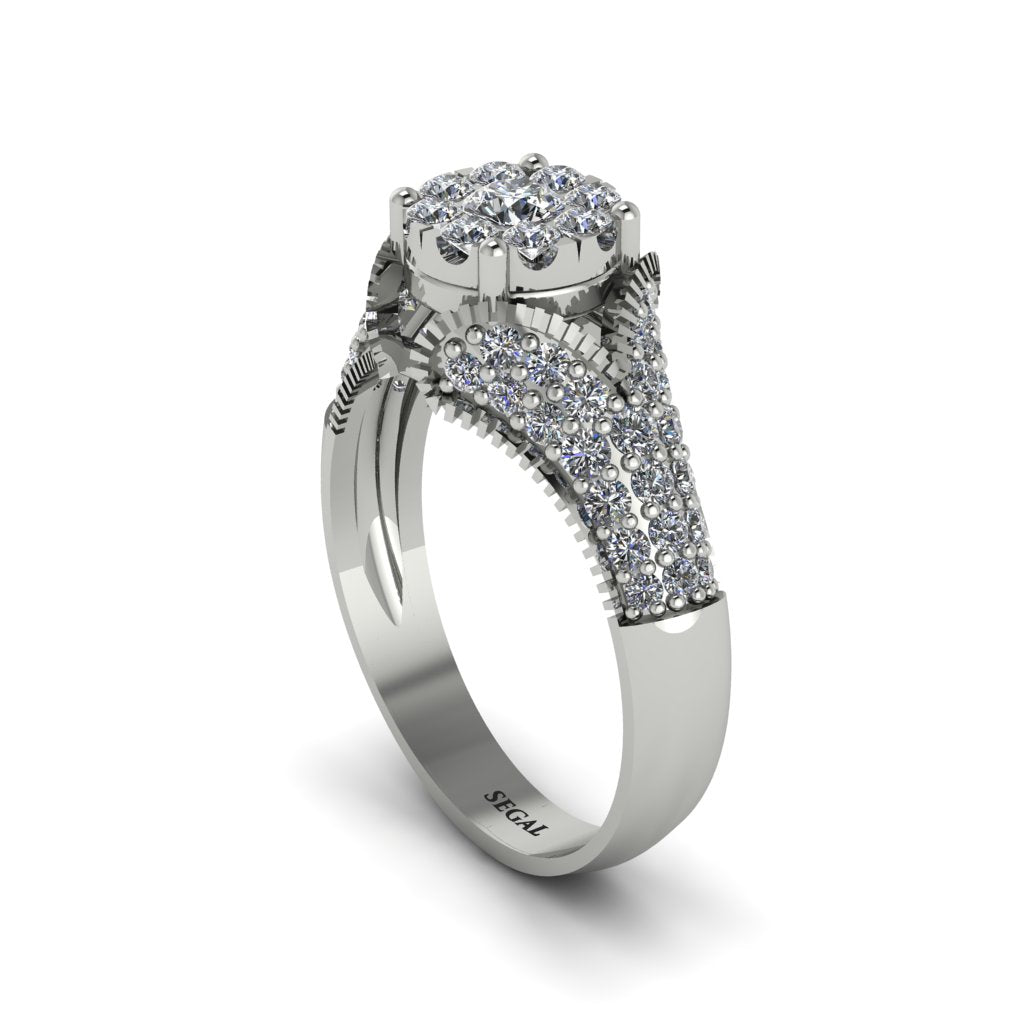 Diamond Floral Cluster Engagement Ring - Penelope No. 3