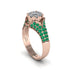 Emerald Floral Cluster Engagement Ring - Penelope No. 17