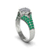 Emerald Floral Cluster Engagement Ring - Penelope No. 18 image 2