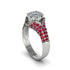 Ruby Floral Cluster Engagement Ring - Penelope No. 48
