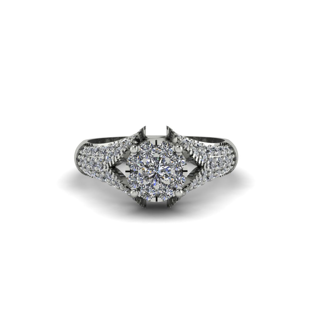 Diamond Floral Cluster Engagement Ring - Penelope No. 3