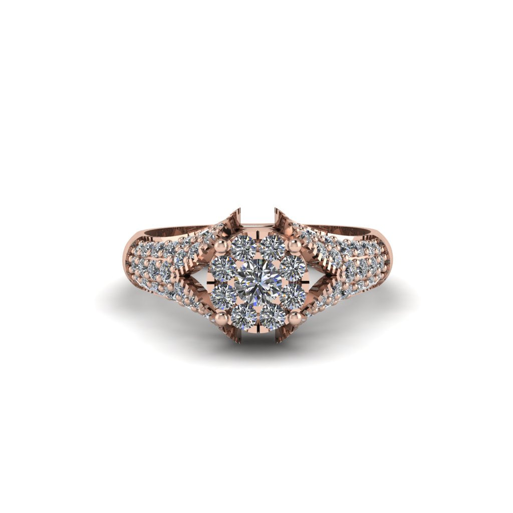 Diamond Floral Cluster Engagement Ring  - Penelope No. 2