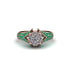 Emerald Floral Cluster Engagement Ring - Penelope No. 17