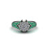 Emerald Floral Cluster Engagement Ring - Penelope No. 18 image 3