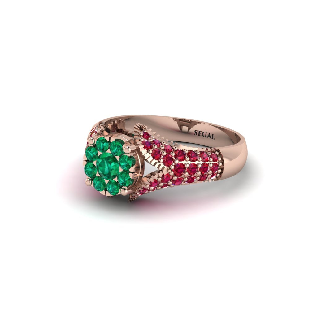 Ruby Floral Cluster Engagement Ring - Penelope No. 50