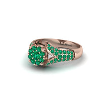 Emerald Floral Cluster Engagement Ring - Penelope No. 20 image 1