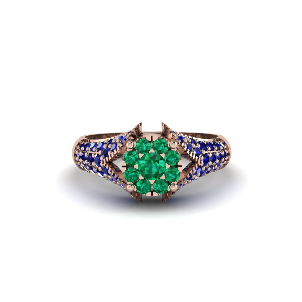 Sapphire Floral Cluster Engagement Ring - Penelope No. 65