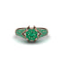 Emerald Floral Cluster Engagement Ring - Penelope No. 20