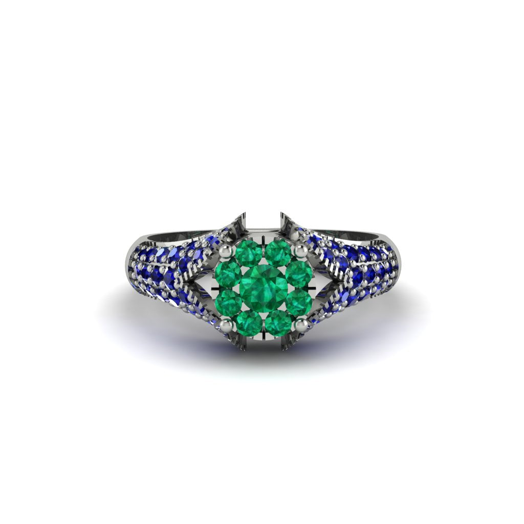 Sapphire Floral Cluster Engagement Ring - Penelope No. 66