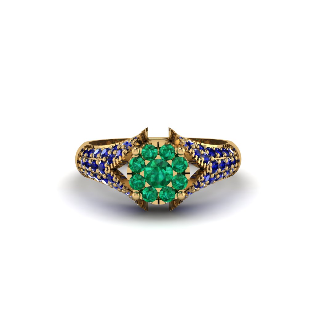 Sapphire Floral Cluster Engagement Ring - Penelope No. 64