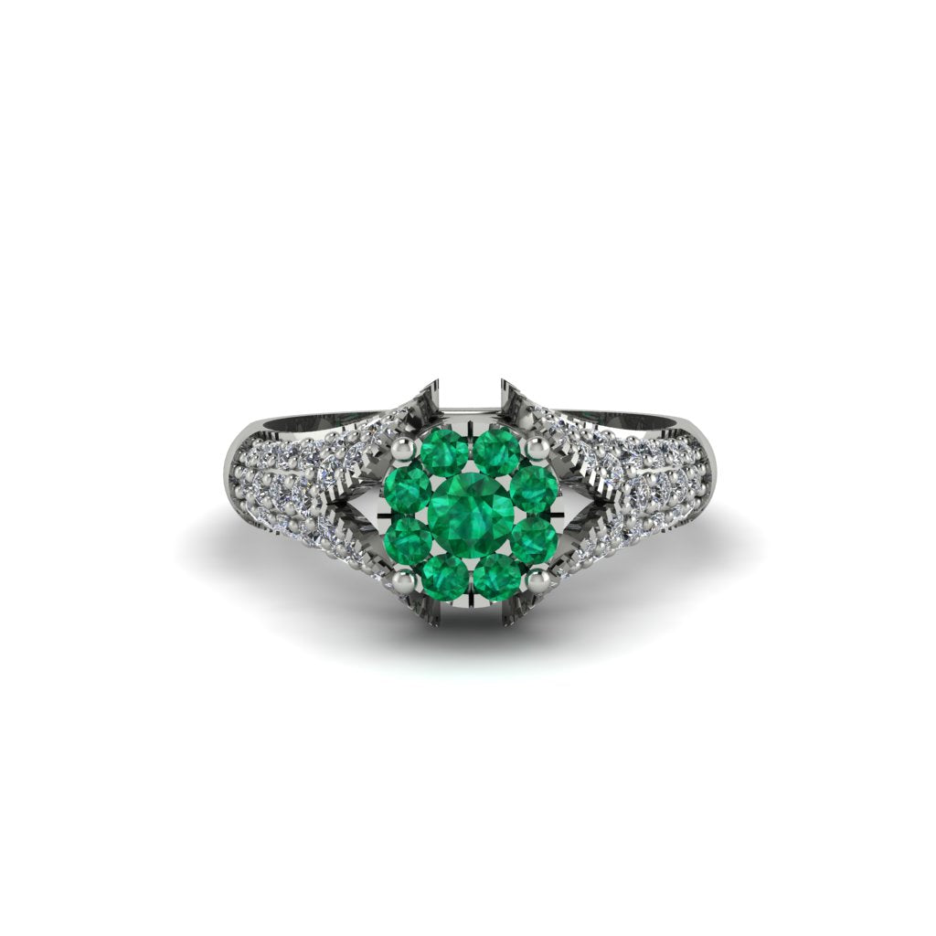 Diamond Floral Cluster Engagement Ring - Penelope No. 6