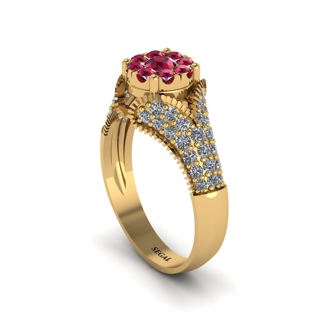 Diamond Floral Cluster Engagement Ring - Penelope No. 10