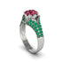 Emerald Floral Cluster Engagement Ring - Penelope No. 27 image 2