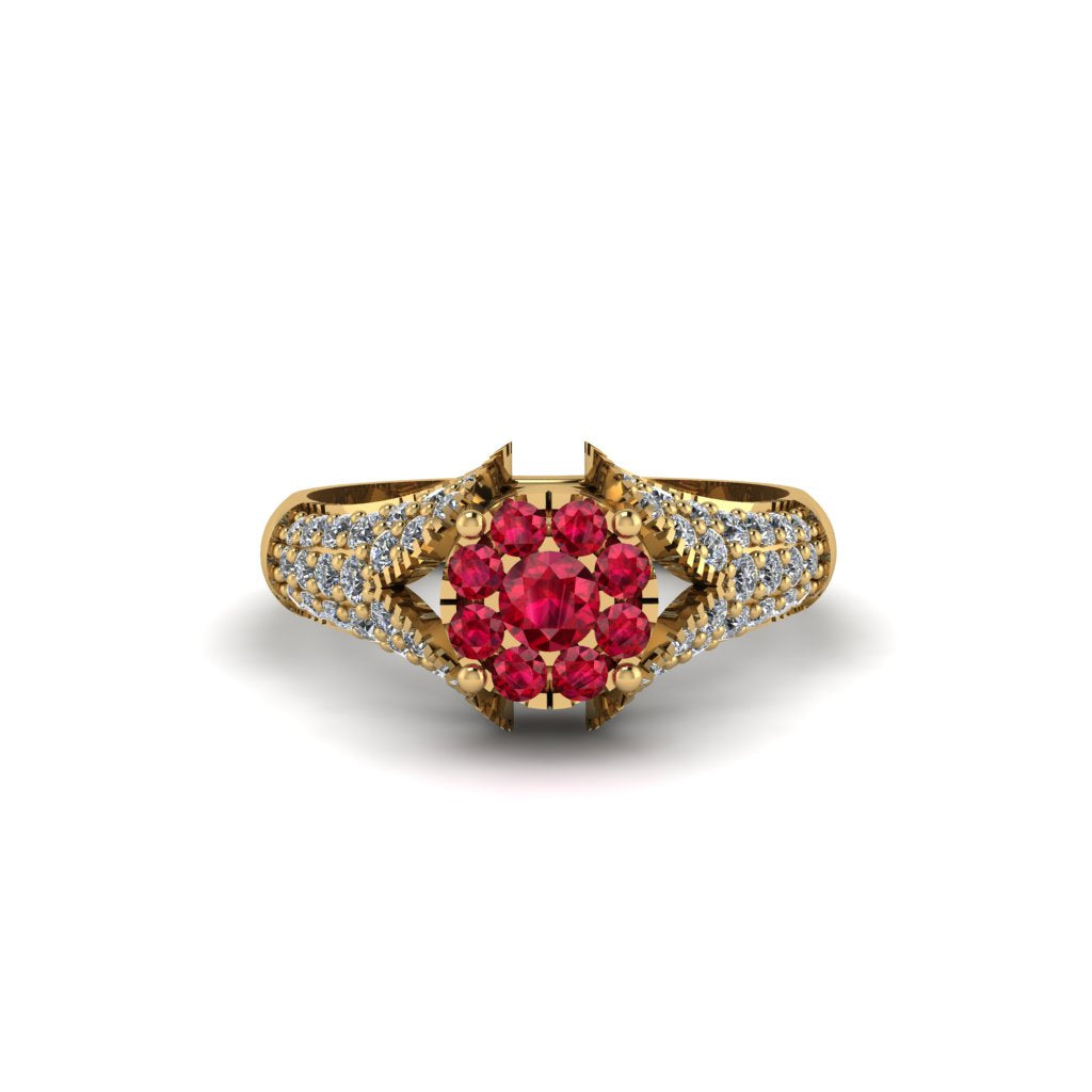 Diamond Floral Cluster Engagement Ring - Penelope No. 10