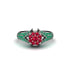 Emerald Floral Cluster Engagement Ring - Penelope No. 27